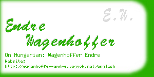endre wagenhoffer business card